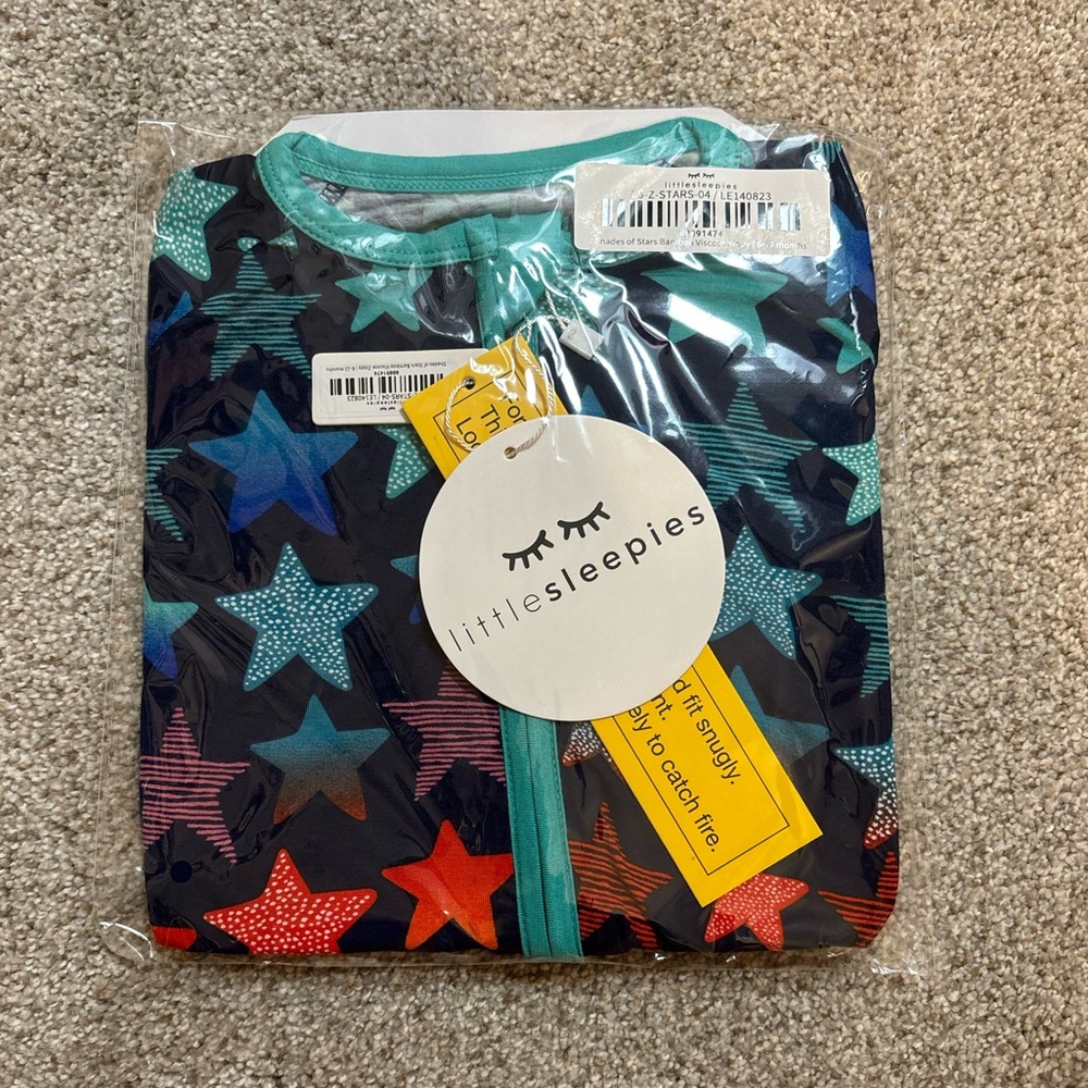 NIB Little Sleepies Shades of Stars Zippy 6-12 Mo